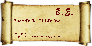 Buczák Eliána névjegykártya
